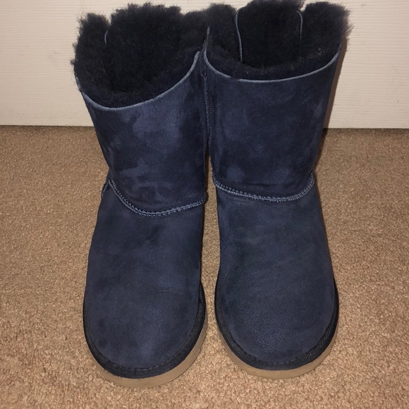 UGG Other - UGG girls boots navy blue with bows on back